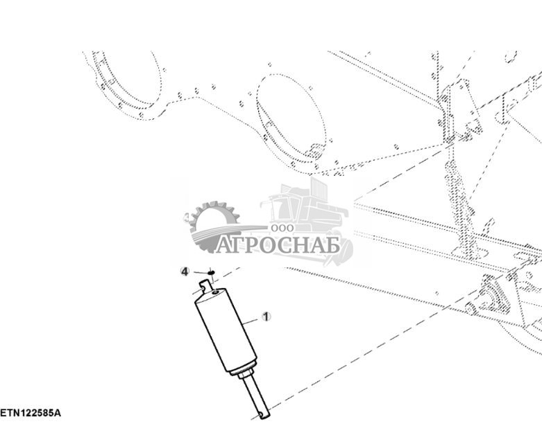Цилиндр привода системы разгрузки зернового бункера, 2,2 бушеляс - ST828548 864.jpg